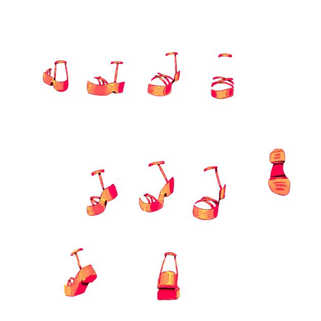 Orange Y2K Platform sandals2