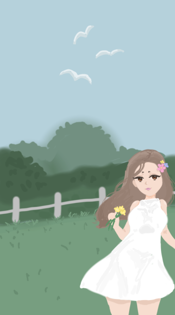 Pretty cute meadow drawing