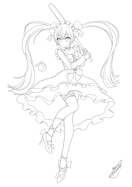 ウタナイデ…（線画）