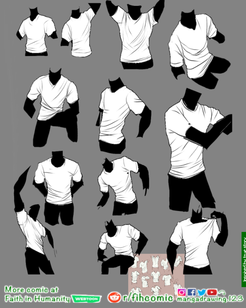 Draw male body T-shirt on phone no pen