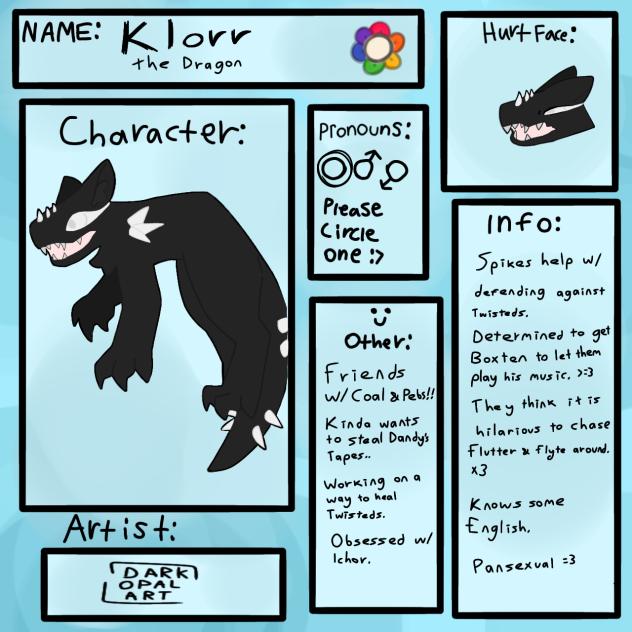 Klorr the Dragon !! 1 of my Toon OCs