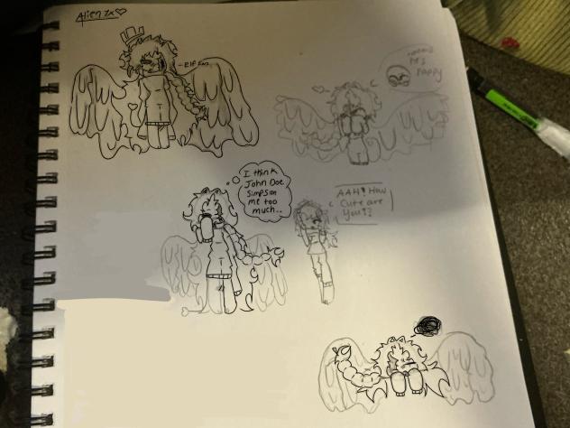 My sketches compared to my digital art 😭