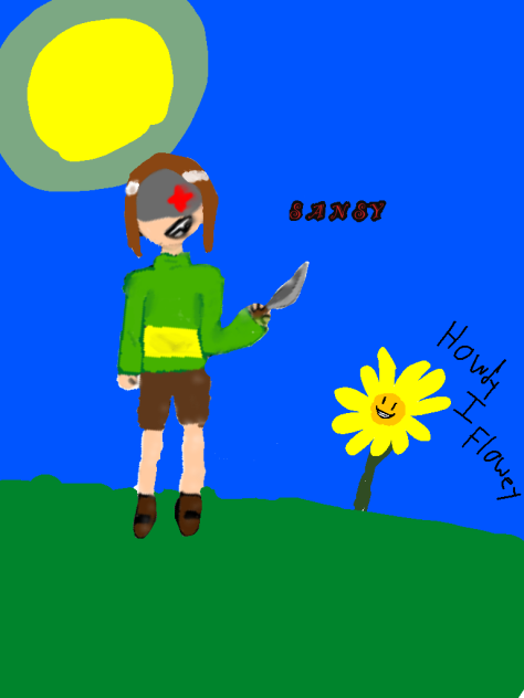speed paint chara with flowey - ibisPaint