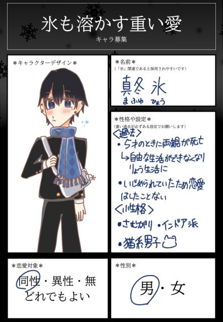 キャラ募集参加！