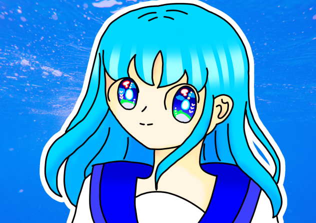 海色の髪の女の子
