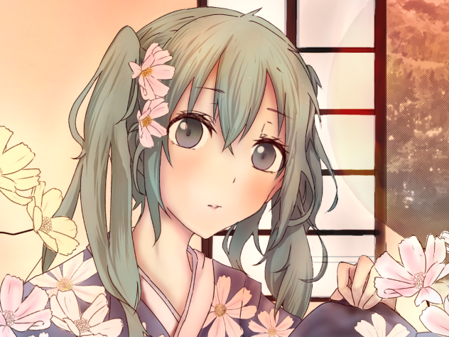 コスモス 線画塗らせて頂きました！