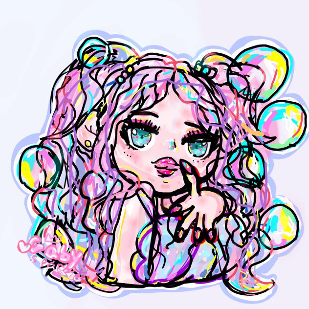 beautiful bubble girl digital art