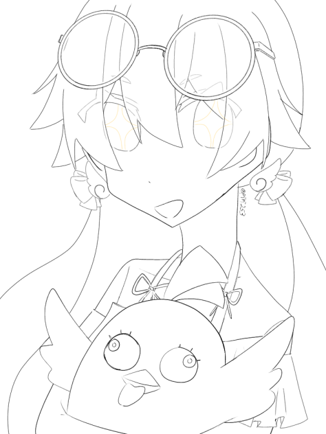水着ﾋｰﾌﾐチャン線画