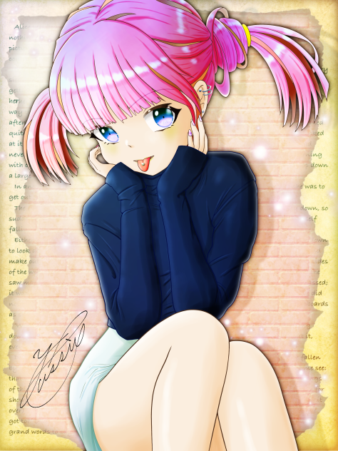 Girl with tongue out