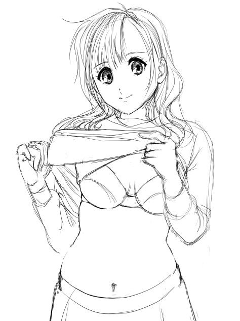 振り向かないでっ❤️ -線画Ver.-