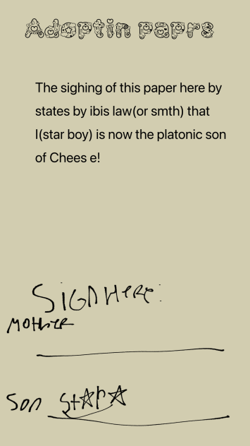 Adoption paprs for Chees e