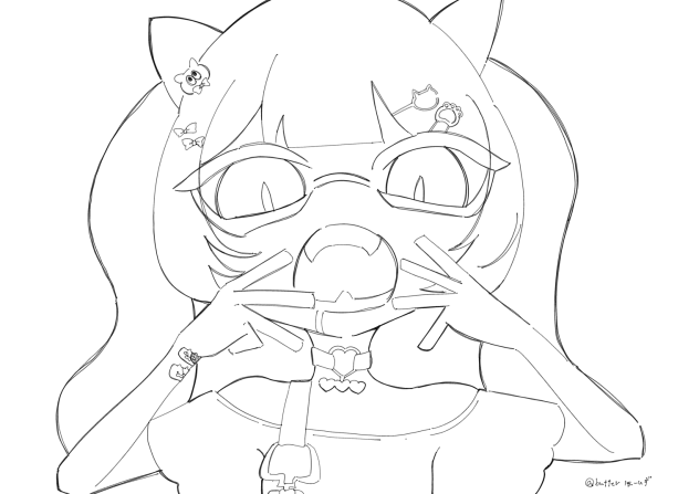 アニマル　いかちゃん　線画