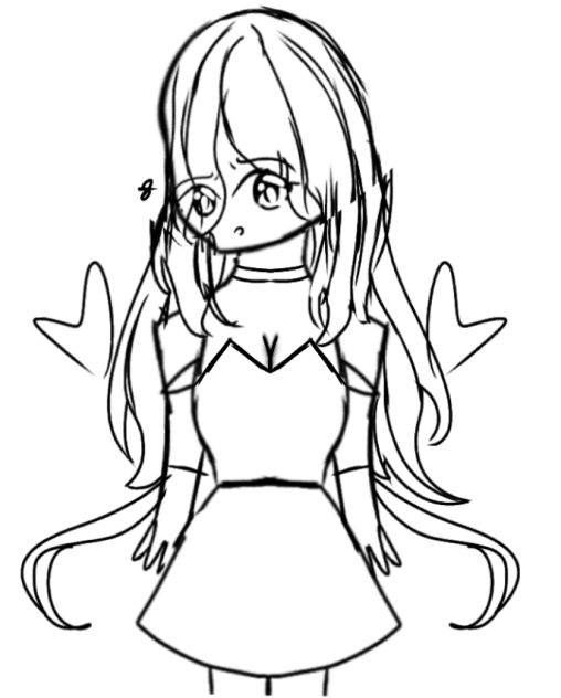 Just a Girl with 2 ribbons sketch
