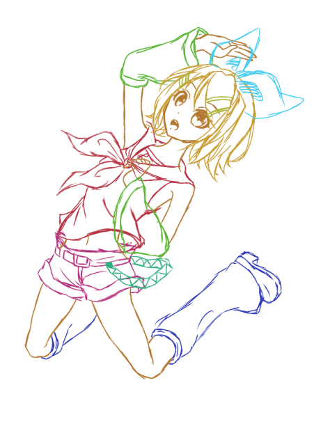 鏡音リン 下描き！
