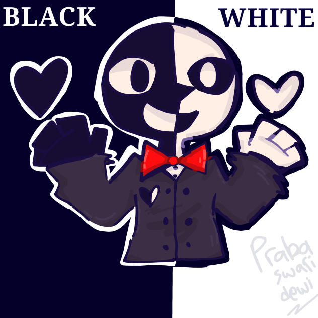 black 🖤 white 🤍