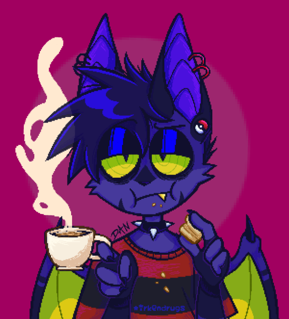 Dano tomando merienda