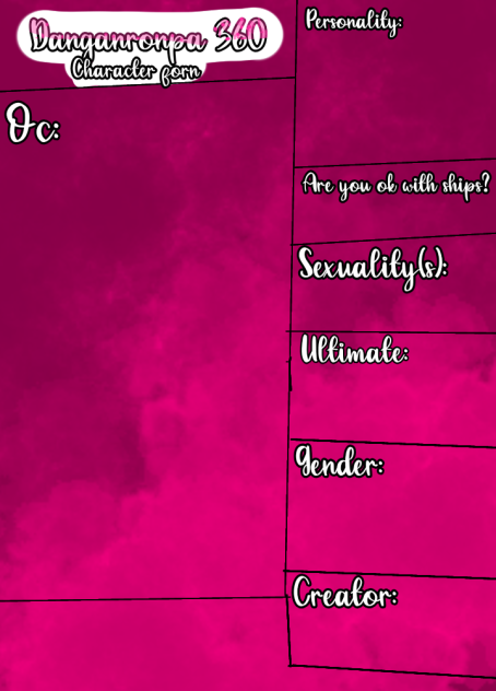 Character Form for Danganronpa 360