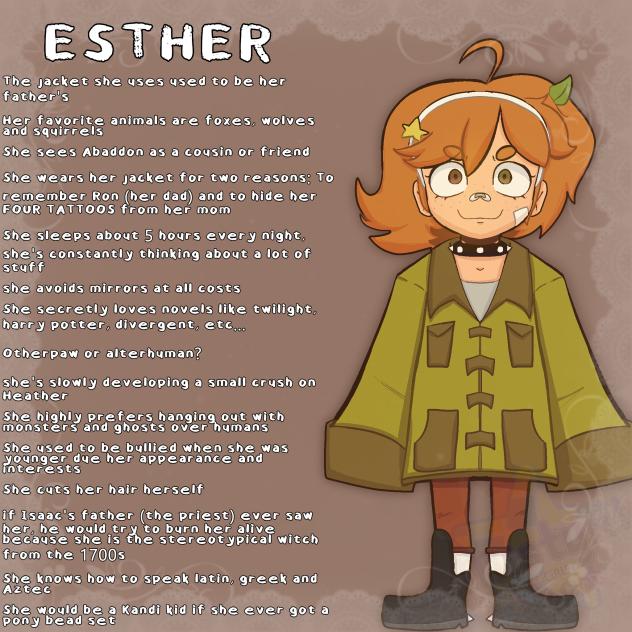 ESTHER REDESIGN AND HEADCANONS