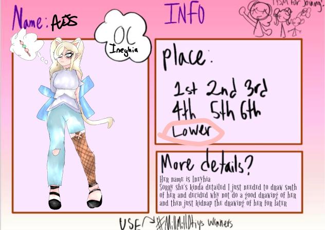 Prize Sheet For Milk!