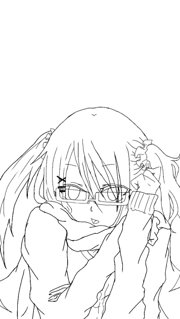 オリジナル女の子 線画