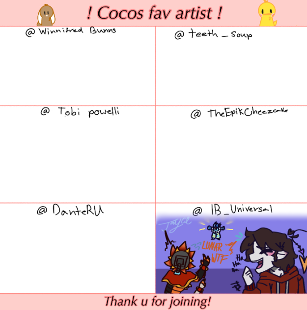 Cocos fave artists
