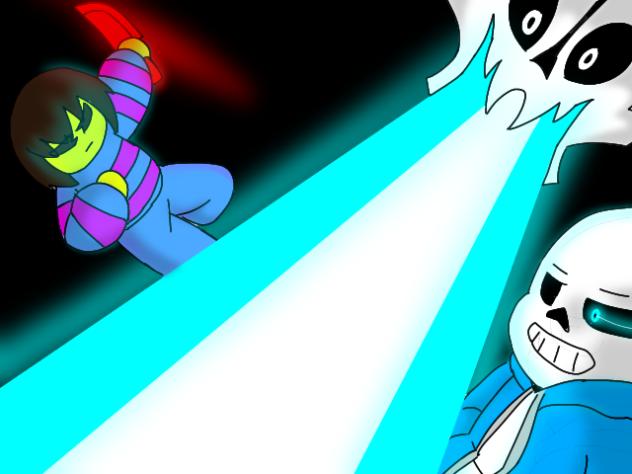 Sans vs Chara WIP 2 - ibisPaint