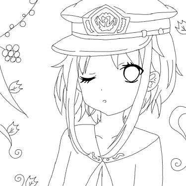 植物少女（線画）