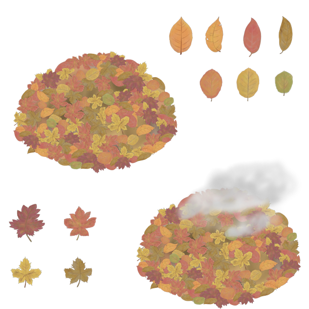 紅葉と落ち葉
