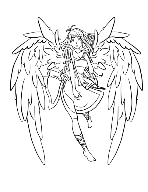 Greek angel uncolored