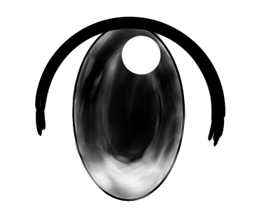 ハイライトを入れた目を描きました！