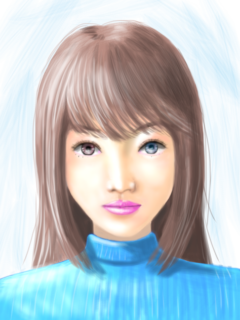 オッドアイの女性