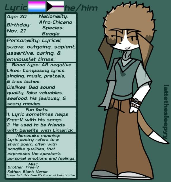 Lyric info sheet
