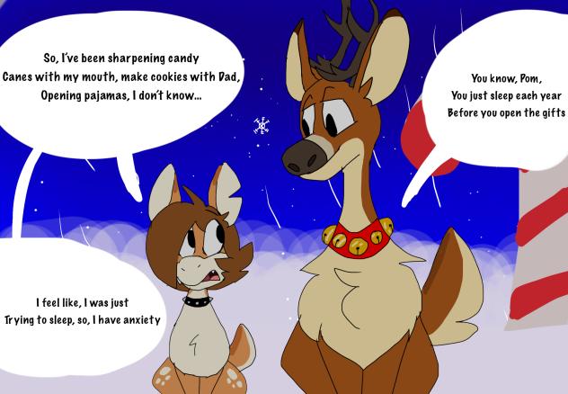 Pom as a reindeer 🦌