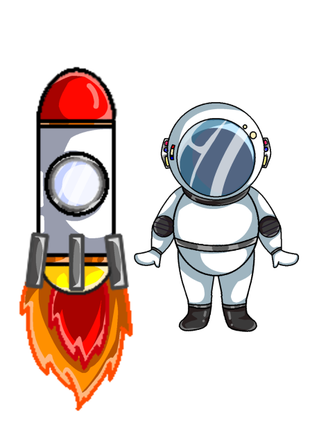 ロケットとパイロット(ドット風)
