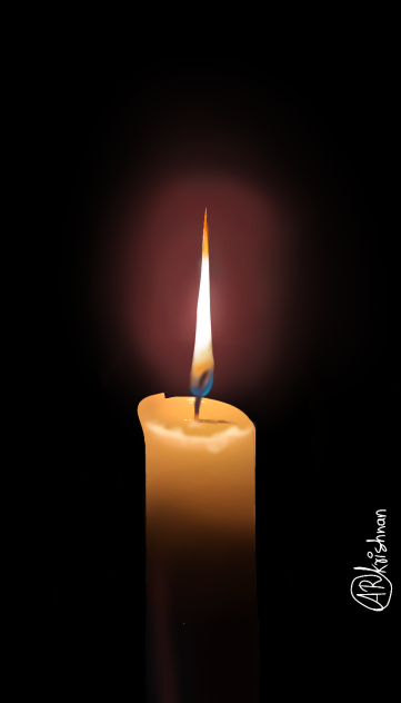 Candle in darkness