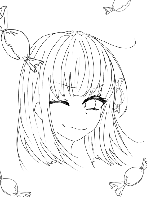線画 女の子