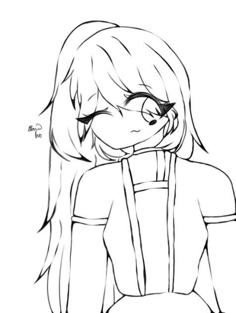Girl with Normal Clothes Lineart