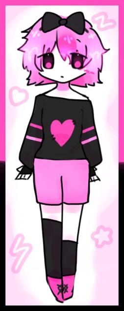 girl with pink and black clothes