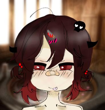 Fiery Girl in a Japanese Style bath