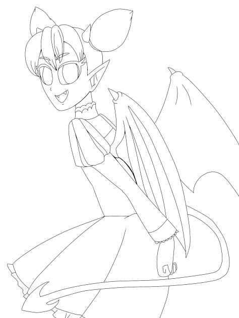 悪魔ちゃん(線画)