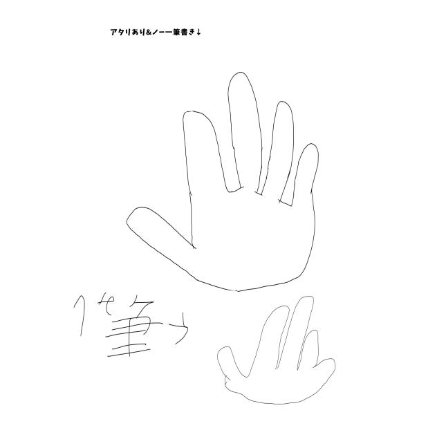 ほい。一筆じゃない方が描きにくい