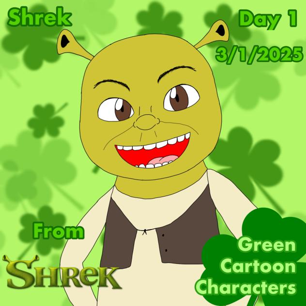 Green Cartoon Characters Day 1 Shrek