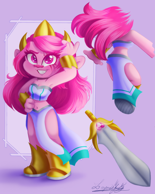 poppy vestida de amazona