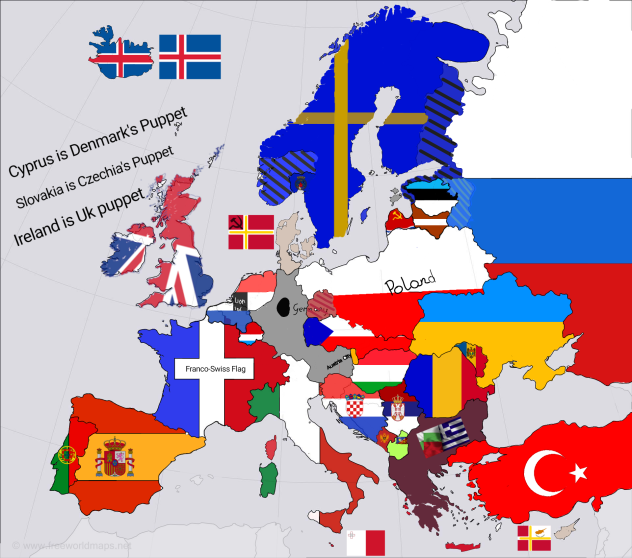 Europe map maded by luck!