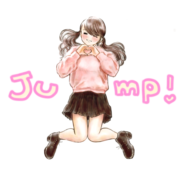ジャンプする女の子。