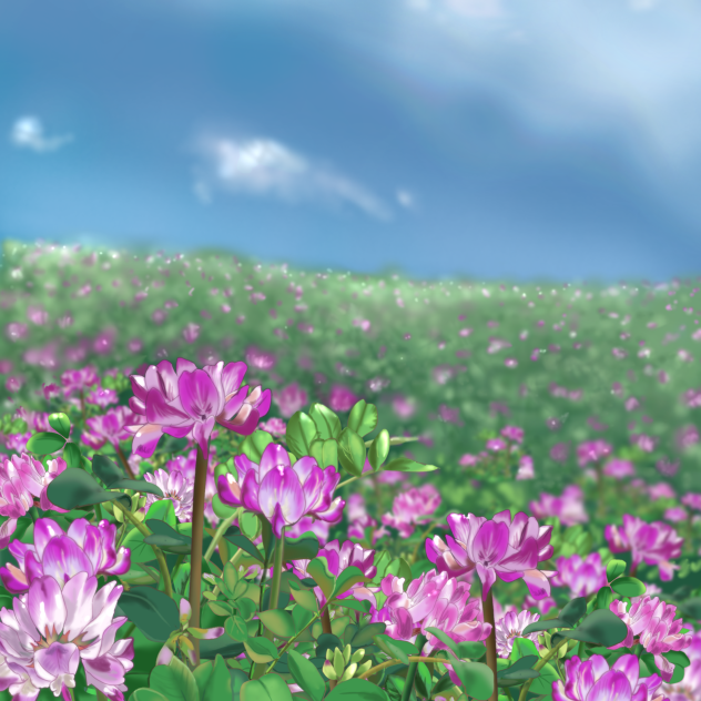 蓮華草の風景 Ibispaint