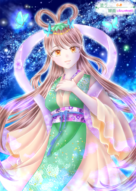 九曜紗千さまの線画お借りしました☆