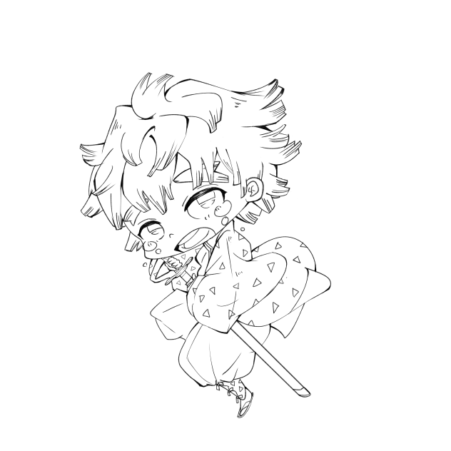 善逸ちびキャラ(線画) - ibisPaint