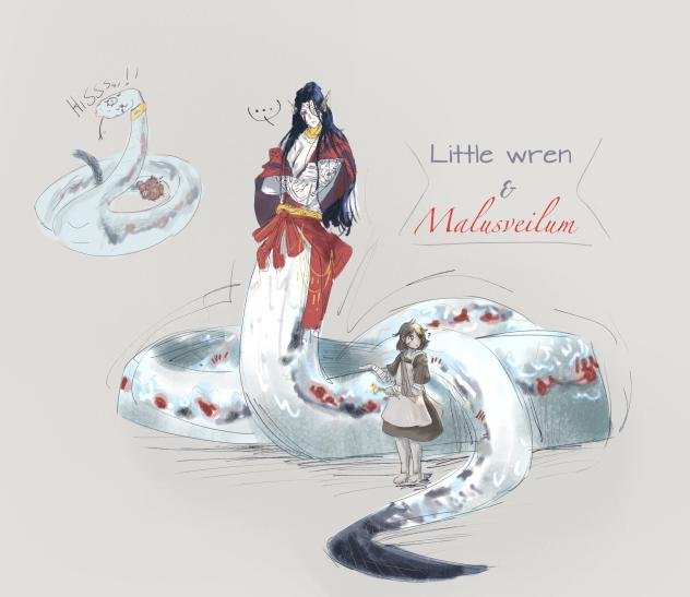 Little Bird and Snake - ibisPaint