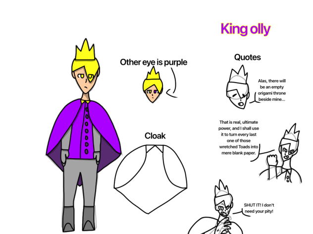 King olly sheet Paper mario Tok